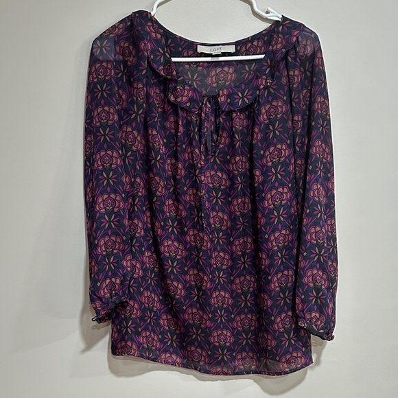 LOFT Long-Sleeve Blouse Size S - Picture 2 of 5